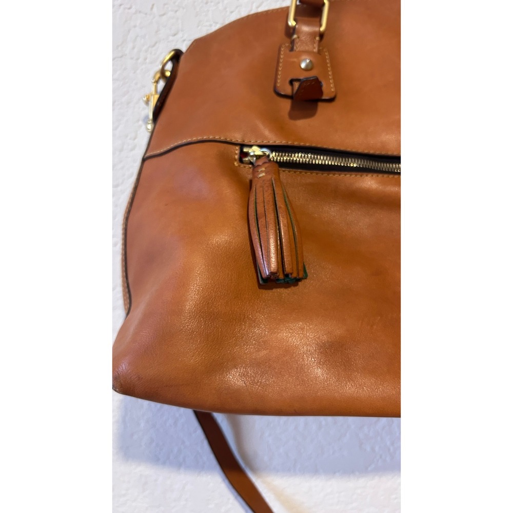 Dooney & Bourke Florentine Clayton Satchel Chestnut Leather Crossbody Handbag - Picture 12 of 16
